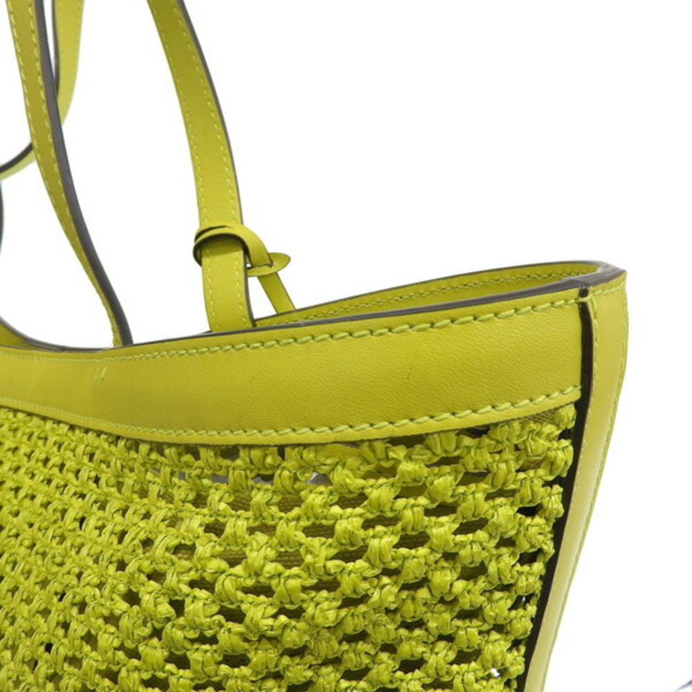 JIMMY CHOO Jimmy Choo Raffia Nine2Five Tote Bag Lime - Picture 6 of 8